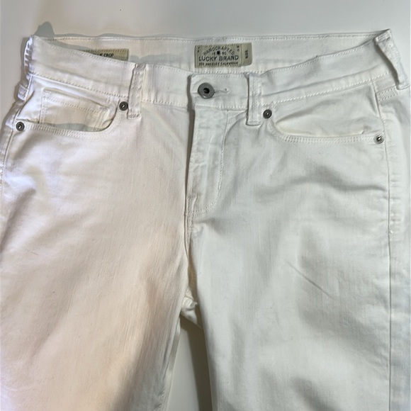 LUCKY BRAND MOLLIE CROP MID RISE WHITE DENIM JEANS SIZE 6/28 - Picture 12 of 15